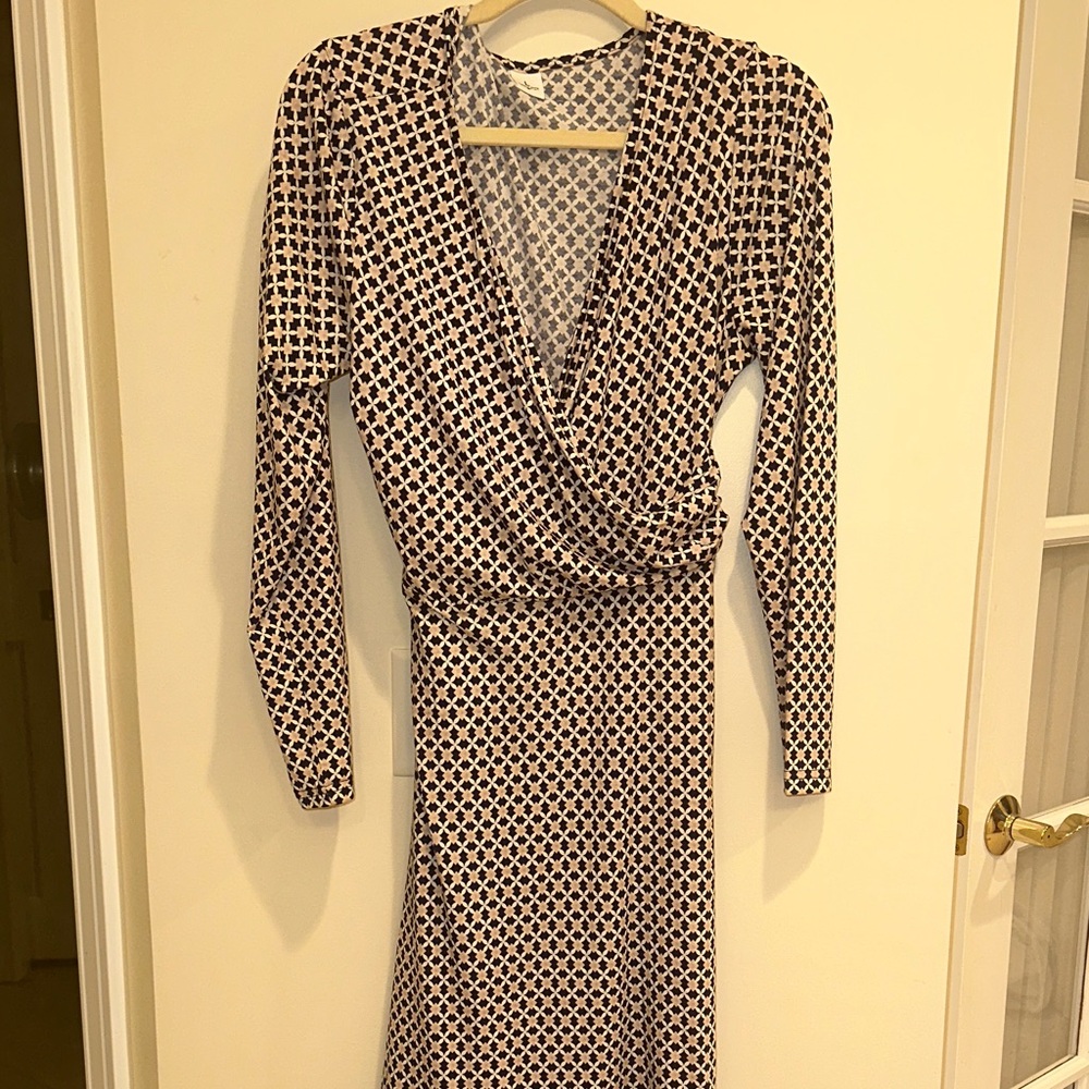 Elegant navy and pink Patterned work Dress